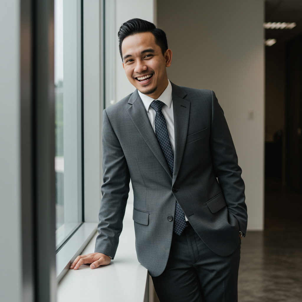 lelaki Malaysia berasa sangat yakin di dalam office selepas memakai sistem rambut